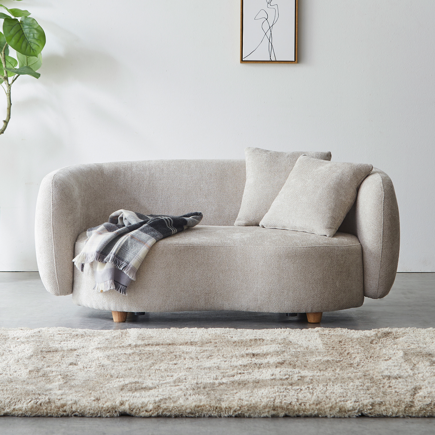 ラウンド 2人掛けソファ / 開梱設置付き