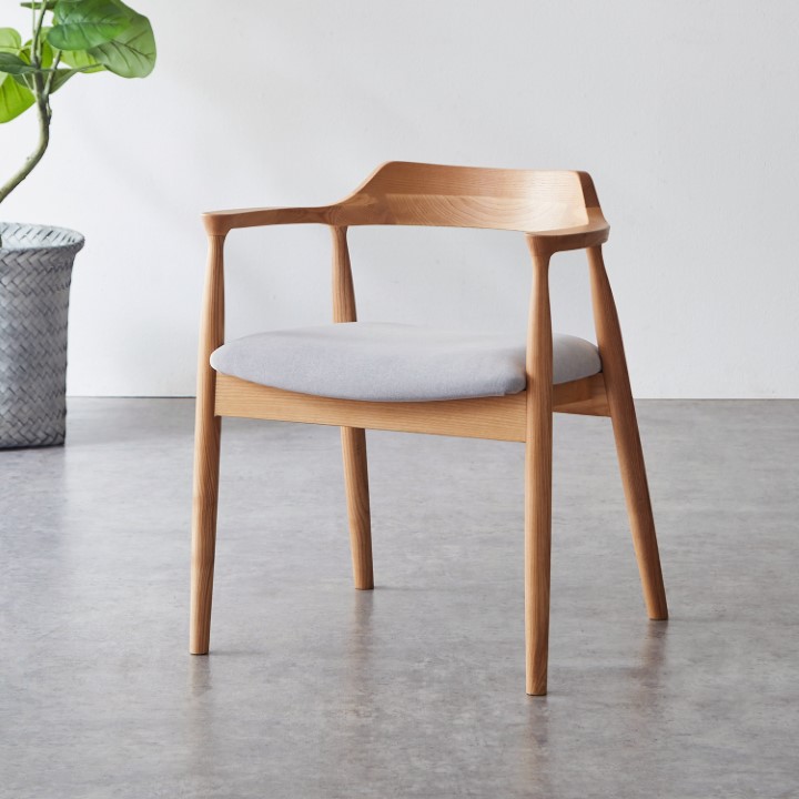 アームチェア / ファブリック座面