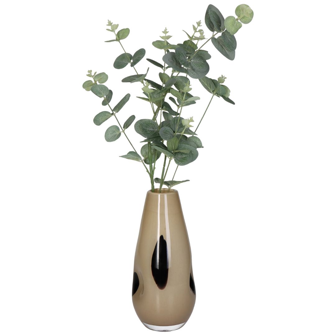 フラワーベース ベージュ12x12x25cm