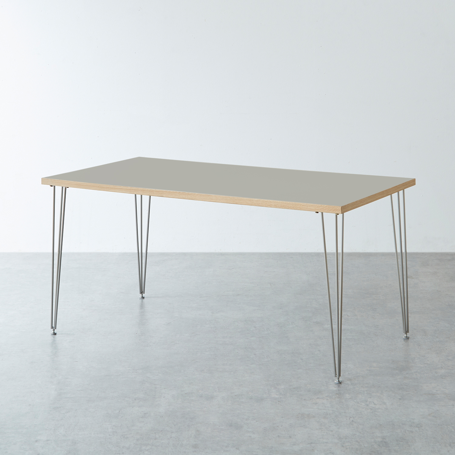 メラミン天板 ダイニングテーブル 幅150cm / ステンレス脚